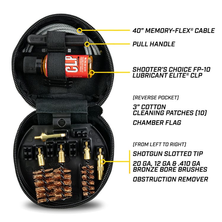 OTIS Softpack Universal Shotgun Cleaning Kit FG 410 details OTIS Softpack Universal Shotgun Cleaning Kit FG-410 details
