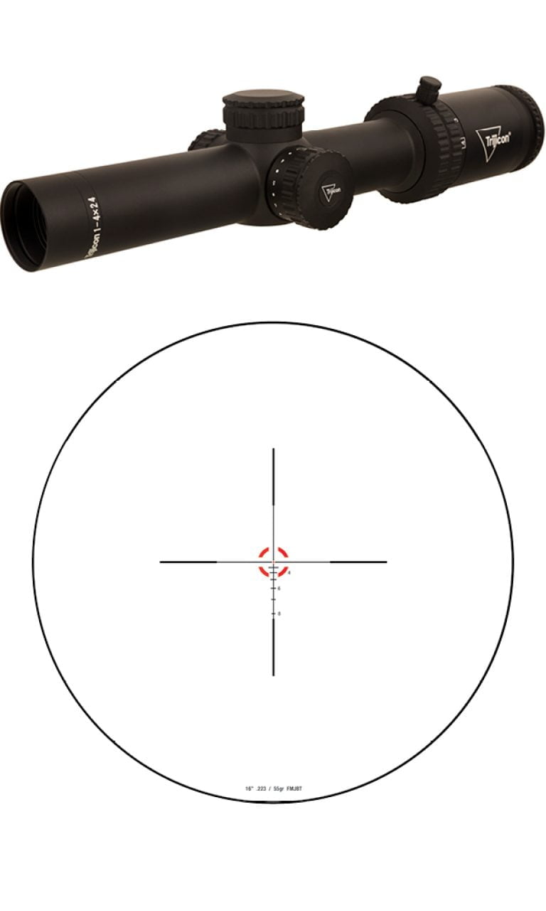 Trijicon Credo 1-4x24 Second Focal Plane (SFP) Riflescope w/ Red BDC Segmented Circle .223 / 55gr-0