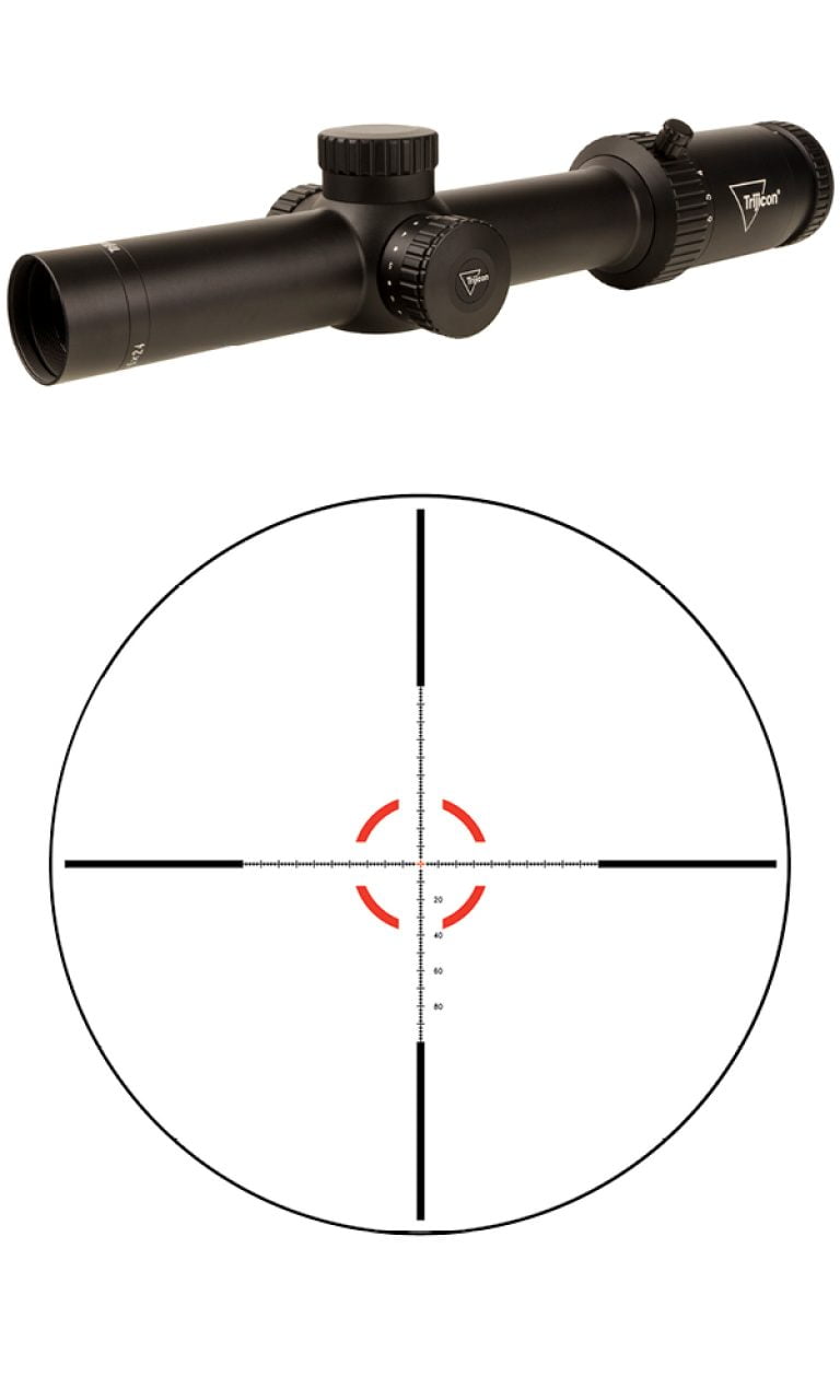 Trijicon Credo HX 1-6x24 First Focal Plane (FFP) Riflescope w/ Red MOA Segmented Circle, -0